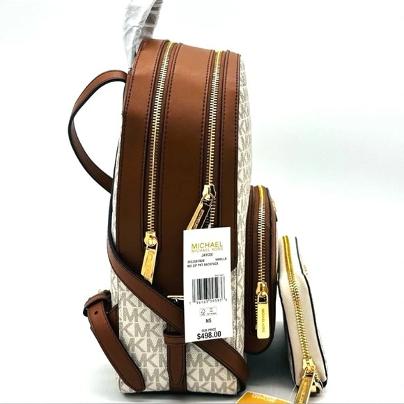 Michael Kors Medium Jaycee Zip Packet Backpack & Large Flat MF Phone Case Wallet - Picture 4 of 15
